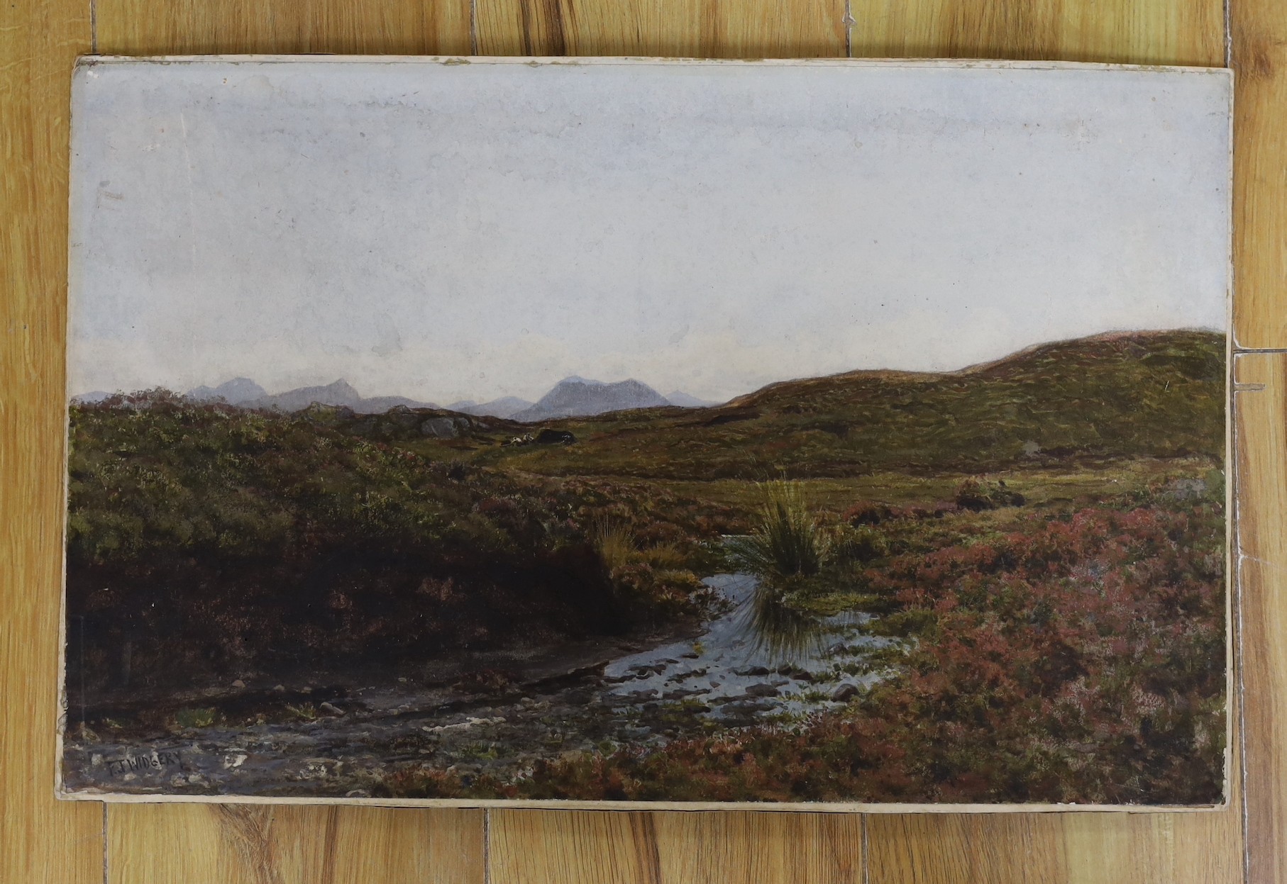 Frederick John Widgery (1861-1942), watercolour, Moorland scene, signed, 30 x 49cm, unframed